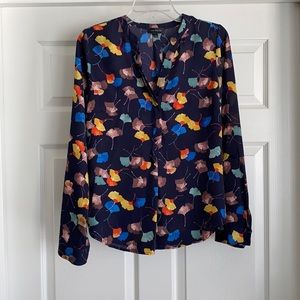 Navy blue/multicolor dress shirt